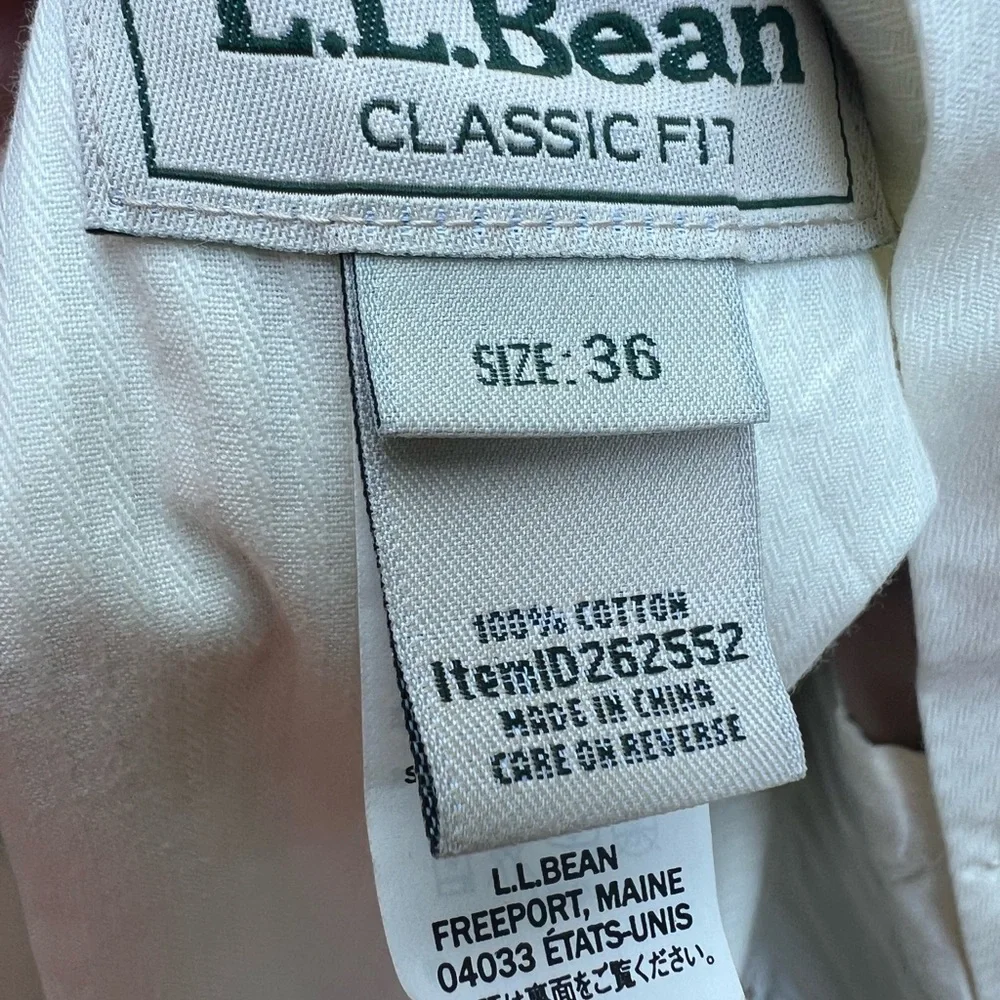 LL BEAN Dark Tan Khaki Pants Mens 36 Regular NWT NEW